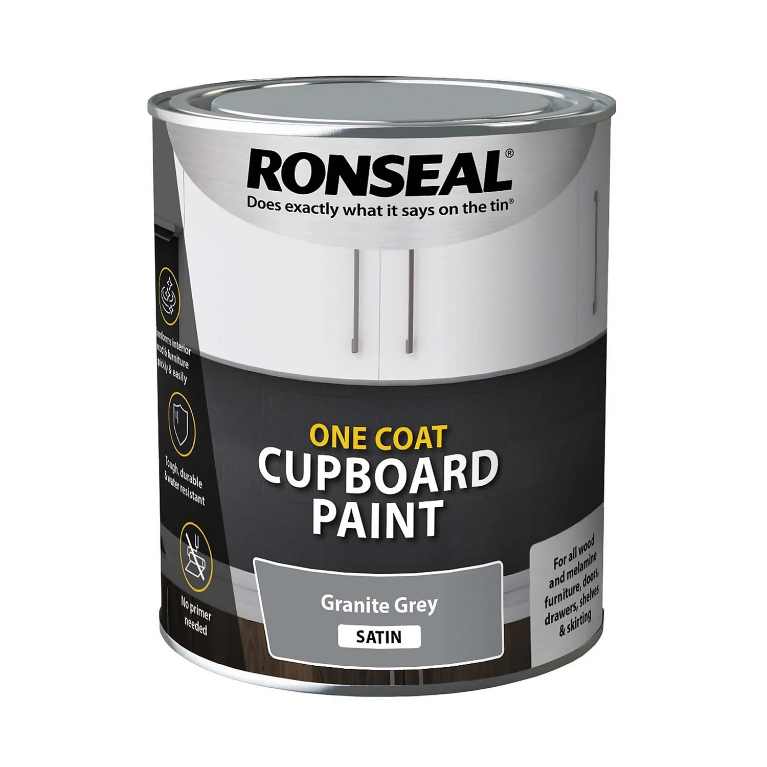 Ronseal One Coat Cupboard Paint Granite Grey Satin - 750ml Ronseal One Coat Cupboard Paint Granite Grey Satin - 750ml -Best Paint Shop 13052753 2014876685902746