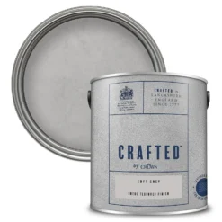 CRAFTEDâ„¢ By Crown Suede Textured Matt Emulsion Interior Wall Paint Soft Grey - 2.5L