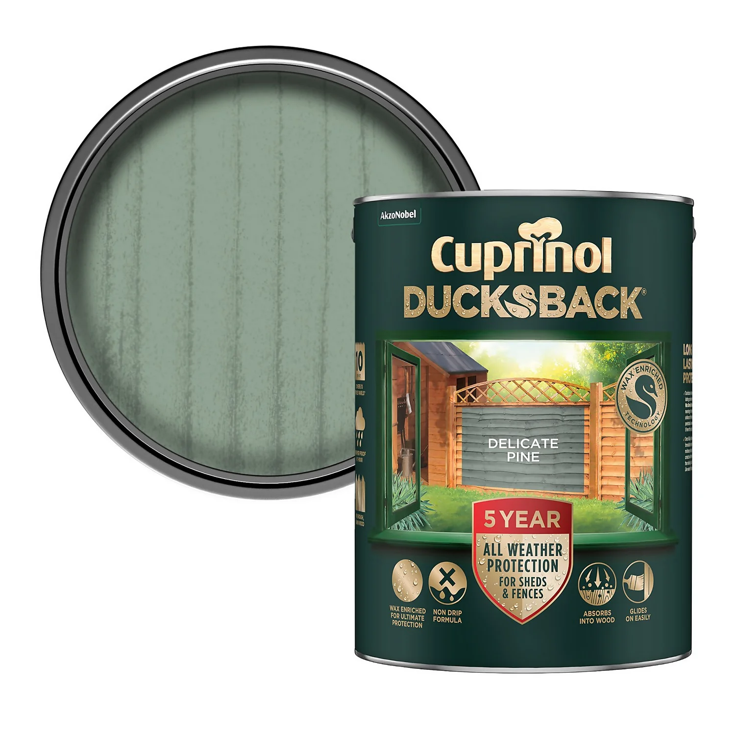 Cuprinol Ducksback Shed & Fence Paint Delicate Pine - 5L Cuprinol Ducksback Shed & Fence Paint Delicate Pine - 5L -Best Paint Shop 14231556 1425036365171761